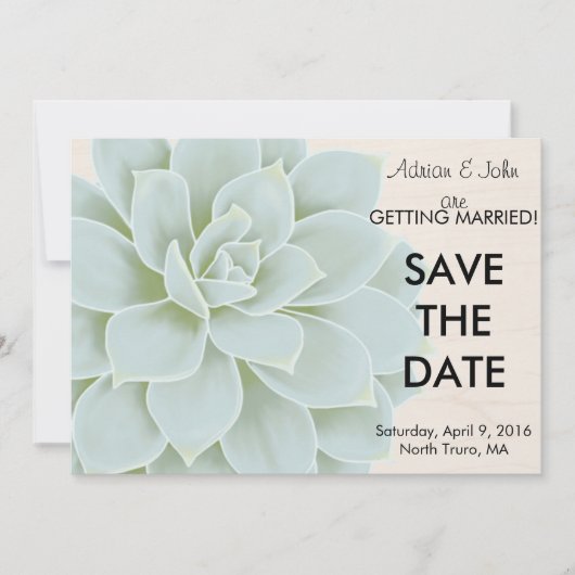 Rustikale Sukkulente Save-the-Date Save The Date (Vorderseite)