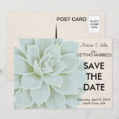 Rustikale Sukkulente Save-the-Date Save The Date (Vorne/Hinten)