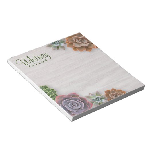 rustikale Sukkulturen Notizblock (angewinkelt)