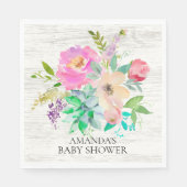 Rustikale Sukkulturen und Blumenduschpapier Napkin Serviette (Vorderseite)