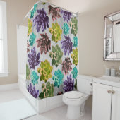 Rustikale Sukkulturen und leichte graue Holzplanks Duschvorhang (Beispiel)