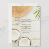 Rustikale Summer QR Code UAWG Beach Hochzeit Einladung (Vorderseite)