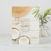 Rustikale Summer QR Code UAWG Beach Hochzeit Einladung (Stehend Vorderseite)