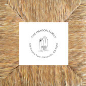 Rustikale Surfboards Vintage Rücksendeadresse Gummistempel