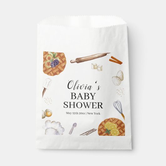 Rustikale Süsse Backkuchen Kinderdusche Geschenktütchen (Vorderseite)