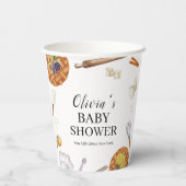 Rustikale Süsse Backkuchen Kinderdusche Pappbecher (Rückseite)