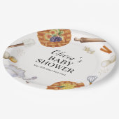 Rustikale Süsse Backkuchen Kinderdusche Pappteller (Schrägansicht)