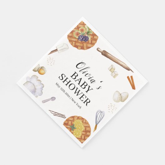 Rustikale Süsse Backkuchen Kinderdusche Serviette (Ecke)