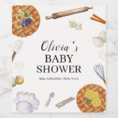 Rustikale Süsse Backkuchen Kinderdusche Weinetikett (Einzelnes Label)