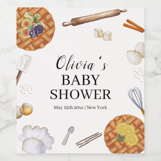 Rustikale Süsse Backkuchen Kinderdusche Weinetikett (Einzelnes Label)