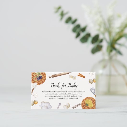 Rustikale Süsse Backkuchenbücher für Babydusche Begleitkarte (Stehend Vorderseite)