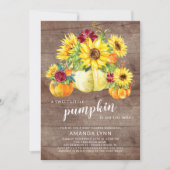 Rustikale süße kleine Pumpkin-neutrale Babydusche Einladung (Vorderseite)