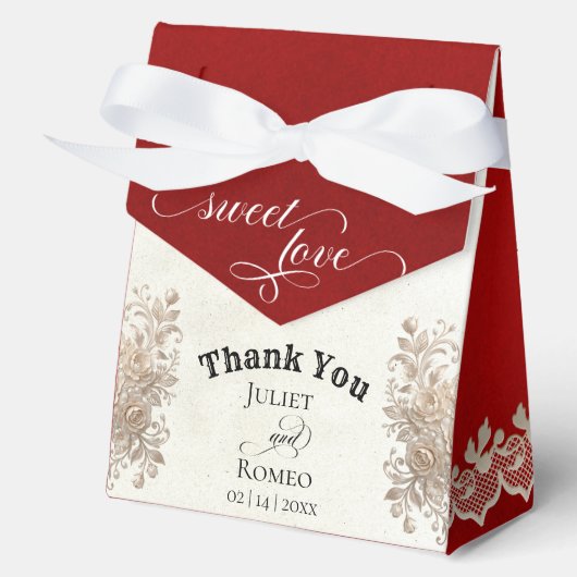 Rustikale süße Liebe - Rot Geschenkschachtel (Vorderseite)
