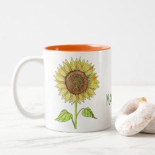 Rustikale süße personalisierte Namens-Wasserfarbe Zweifarbige Tasse
