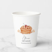 Rustikale Süsse Pie Cherry Fall Baby Dusche Pappbecher (Rückseite)