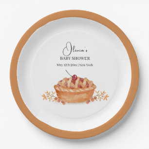 Rustikale Süsse Pie Cherry Fall Baby Dusche Pappteller