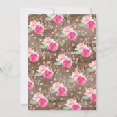 Rustikale Sweet Baby Girl Elephant Baby Dusche Einladung (Rückseite)