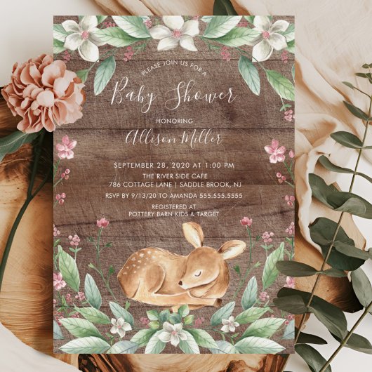 Rustikale Sweet Deer Neutral Baby Shower Einladung