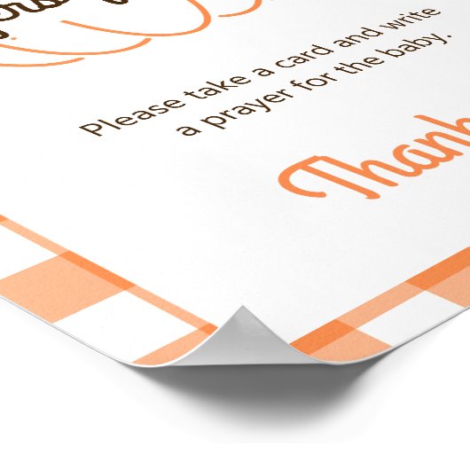 Rustikale Sweet Pumpkin Baby Dusche Gebete für Bab Poster (Ecke)