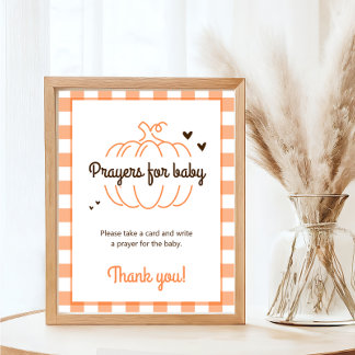 Rustikale Sweet Pumpkin Baby Dusche Gebete für Bab Poster