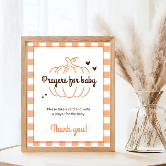 Rustikale Sweet Pumpkin Baby Dusche Gebete für Bab Poster