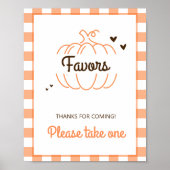 Rustikale Sweet Pumpkin Fall Baby Duschfavoriten h Poster (Vorne)