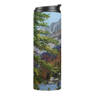Rustikale Szene am Rocky Mountain Lake in Colorado Thermosbecher