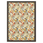 rustikale Tablette mit Birds & Fall Floral Akzent Tischdecke (Vorderseite)