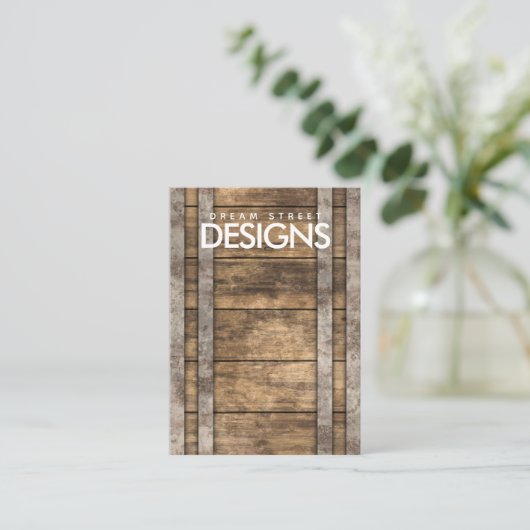 Rustikale Tafel aus Metall Visitenkarte (Stehend Vorderseite)