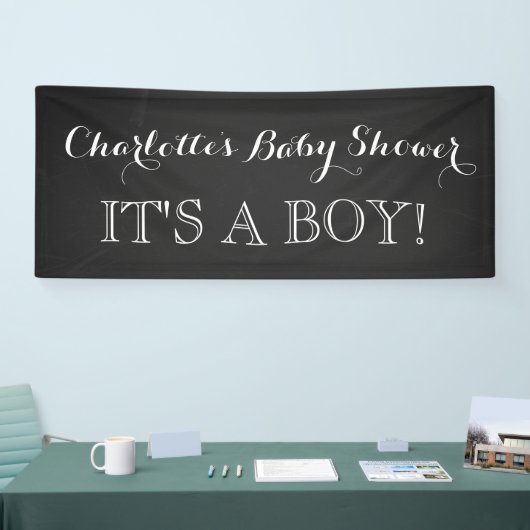 Rustikale Tafel-Babyparty-Zeichen-Gewohnheit Banner (Messe)