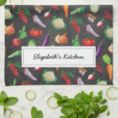 Rustikale Tafel| Bauernhof Frisches Gemüse Geschirrtuch (Gefaltet)