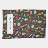 Rustikale Tafel| Bauernhof Frisches Gemüse Geschirrtuch (Horizontal)