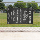 Rustikale Tafel essen Getränk ist verheiratete Banner (Insitu)