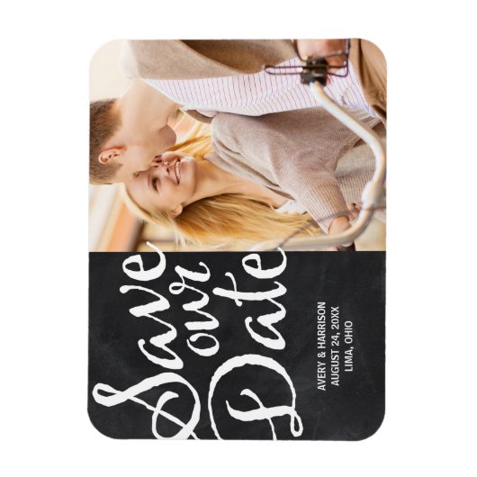 Rustikale Tafel | FOTO SAVE THE DATE Magnet (Vertikal)