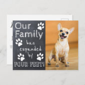 Rustikale Tafel-neue Haustier-Mitteilung mit den Ankündigungspostkarte (Vorne/Hinten)