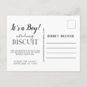 Rustikale Tafel-neue Haustier-Mitteilung mit den Ankündigungspostkarte (Rückseite)