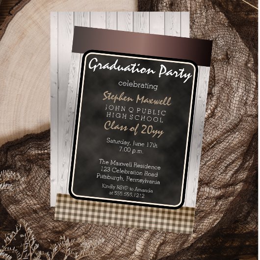 Rustikale Tafel | Partei für den Holzabbau Einladung