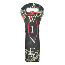 Rustikale Tafel-Weihnachtswreath-Wein-Tasche