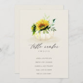 Rustikale Tafelkarte für Sonnenblumen Dankeskarte (Vorne/Hinten)