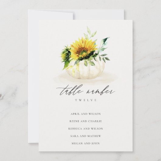 Rustikale Tafelkarte für Sonnenblumen Dankeskarte (Vorderseite)