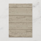 Rustikale Tan Barn Wood Wedding Directors Card Begleitkarte (Rückseite)