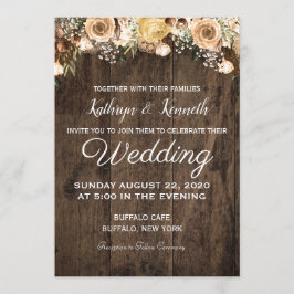 Rustikale Tan Bird Wood Country Einladung zur Hoch