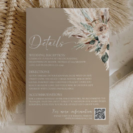 Rustikale Tan Boho Hochzeit Einlage Detailkarte Mitteilungskarte