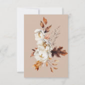 Rustikale Tan Cream & Brown Fall Floral Save The Date (Rückseite)