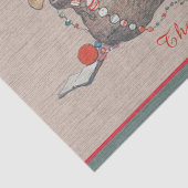 Rustikale Tan Weihnachten Vintage Alte Welt Santa Seidenpapier (Detail)