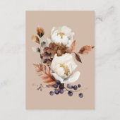 Rustikale Tancreme & Brown Fall Blumendetails Begleitkarte (Rückseite)