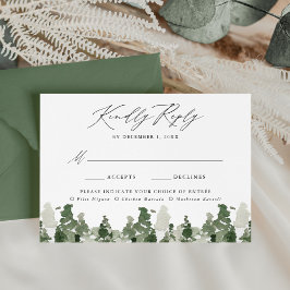 Rustikale Tannenwald-Hochzeitsmahlzeit-Wahl RSVP-K RSVP Karte