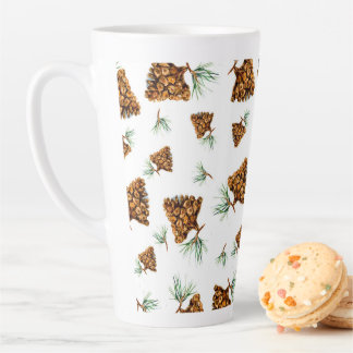 Rustikale Tannenzapfen-Wald-Tasse – Naturinspirier Milchtasse