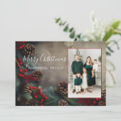 Rustikale Tannenzapfen-Weihnachtskarte  Feiertagskarte (Stehend Vorderseite)