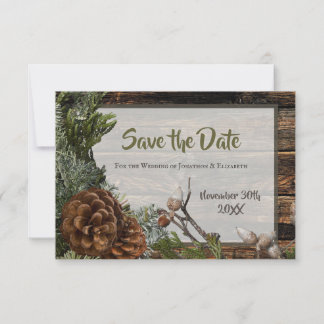 Rustikale Tannenzapfen-Winterhochzeit